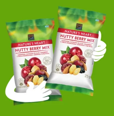 Snack Nature's Heart Nutty Berry Mix ou Heart Cranberry Grátis Nestlé