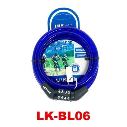 [AME R$28] Cadeado Trava Bike e Moto com Segredo AzulER Luatek LK-BL06