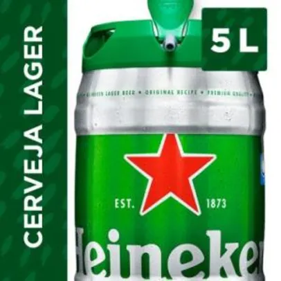 [Primeira compra] Cerveja Heineken Barril 5 Litros + Frete Grátis (Sudeste e Sul) por R$ 54