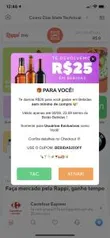 [Selecionados] R$25 off em Bebidas no Rappi sem mínimo