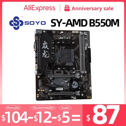 Placa Mãe SOYO B550m | Pci-e 4.0 | DDR4 até 3200Mhz