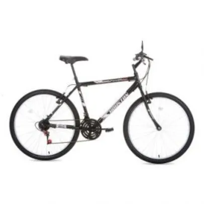 Bicicleta Foxer Hammer Preta, Aro 26, 21 Marchas, Freio V-Brake, Quadro Tamanho 20 e Em Aço Carbono - Houston
