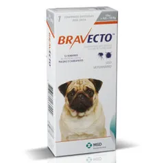 Bravecto Antipulgas e Carrapatos de 4,5 Kg á 10 Kg. R$ 103