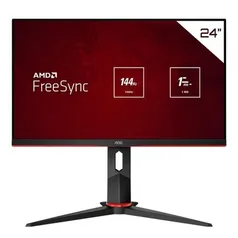 Monitor 24" AOC 24G2/BK Preto e Vermelho