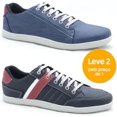 Kit 2 Sapatênis Dexshoes Casual por R$ 79,90