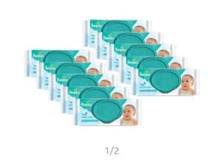 Kit 10 Lenços Umedecidos Pampers - Cheirinho de Bebê 48 Unidades Cada | R$60