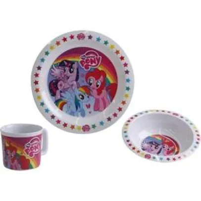 [Sou Barato] Kit Alimentação Prato Raso e Fundo com Copo My Little Pony - By Kids - 15