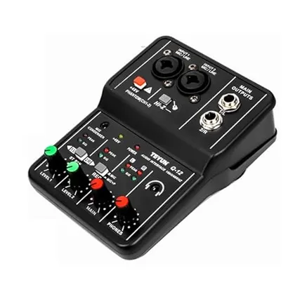 Profissional Placa de Som Audio,Bluetooth MP3 Entrada para computador 48V Phantom Power Estéreo DJ Studio Streaming