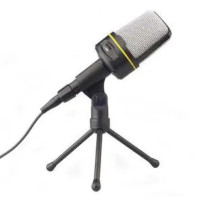 [Frete Grátis] Microfone Condensador Multimídia Com Tripé Para Gravacao No Pc por R$ 32 (com AME)