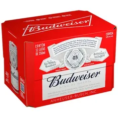 Cerveja Budweiser Lata 350ml - 12 unidades