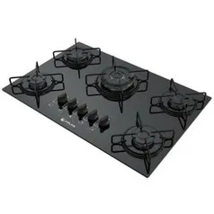 Fogão Cooktop Atlas 5 Bocas Agile a Gás Tripla Chama Preto | R$ 393