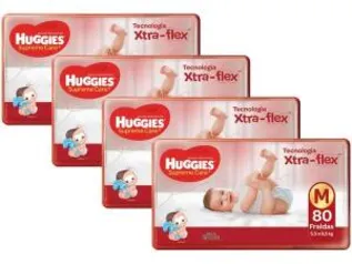 Kit Fraldas Huggies Turma da Mônica Supreme Care - Tam. M 5,5 a 9,5kg [T= 320 und.(0,53 á tira)] R$169