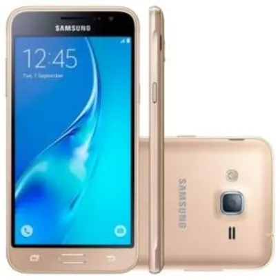 [clube do Ricardo] Celular Smartphone Samsung Galaxy J3 2016 J320M Dourado - Dual Chip, 4G, Tela HD 5.0, Câmera 8 MP + Frontal 5 MP, Quad Core 1.5 Ghz, 8GB, Android 5.1 R$670