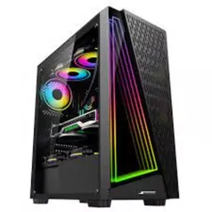 Gabinete Gamer SuperFrame Storm, Mid Tower, RGB, Vidro Temperado, ATX, Sem Fonte, Sem Fan