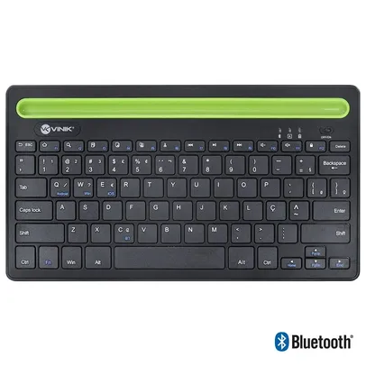 TECLADO BLUETOOTH 3.0 2.4 GHZ DYNAMIC SMART ABNT COM SUPORTE PARA TABLET OU CELULAR - PRETO - DT200