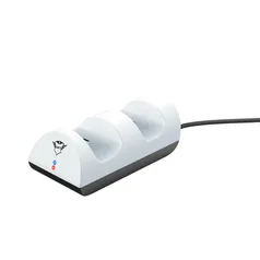 Carregador Dock Duplo Trust para PS5, USB-C, Branco - 24451