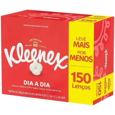 Lenço de Papel Kleenex Folha Dupla Suave Dia a Dia - 150 Lenços