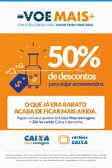 Passagens aéreas com desconto de 50% em cima de preço já promocional