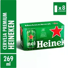 [Levando 7 packs] Cerveja Lager Puro Malte Heineken 269ml Com 8 Unidades