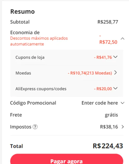 Imagem na descrição da promoção