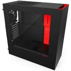 Gabinete NZXT Mid-Tower S340 Preto/Vermelho - R$ 319,90