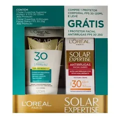 Kit Protetor Solar Corporal Loreal Expertise FPS30 120ml + Antirrugas Facial FPS30 25g