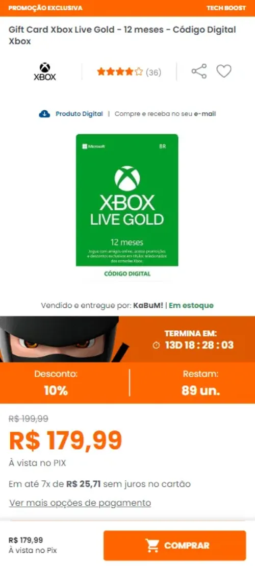 Imagem na descrição da promoção