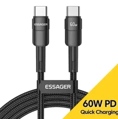 [Já Com Imposto]Cabo Essager 60W C Para C Tipo C Cabo Usb-c 