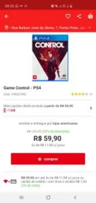 [PS4] Jogo: Control | R$60