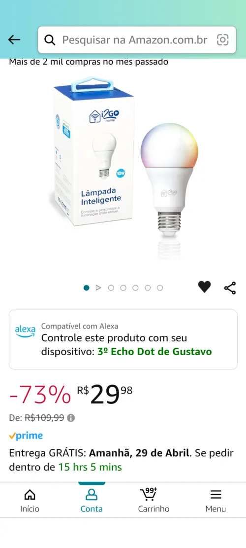 Imagem na descrição da promoção