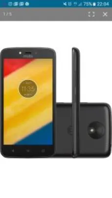 ￼Smartphone Motorola Moto C Plus Dual Chip Android 7.0 Nougat Tela 5" Quad-Core 1.3GHz 8GB 4G Câmera 8MP - Preto - R$475