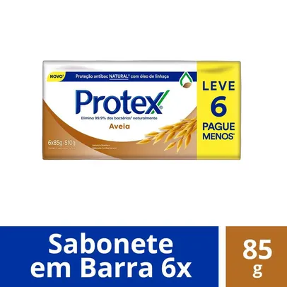 Kit Sabonete em Barra Protex Aveia com 6 unidades de 85g cada