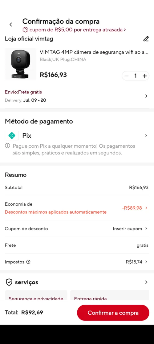 Imagem na descrição da promoção