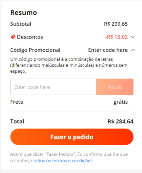 Imagem na descrição da promoção