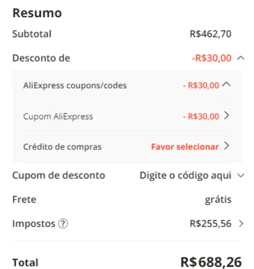 Imagem na descrição da promoção