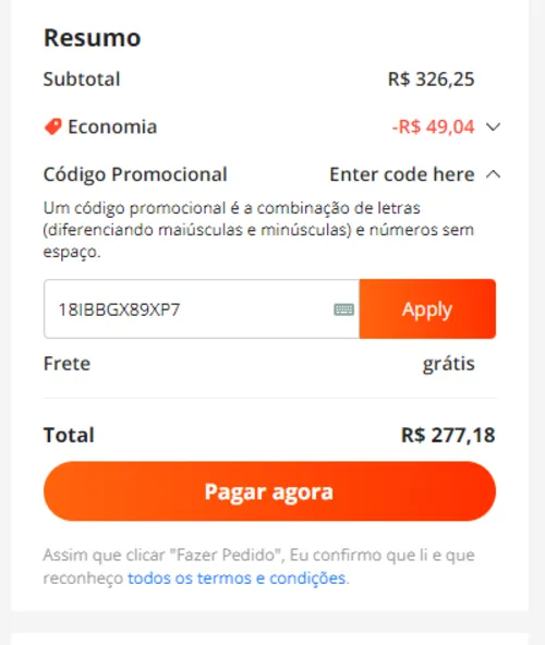 Imagem na descrição da promoção