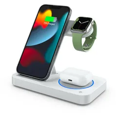 Estação de carregamento 4 em 1 sem fio 100W - compatível com iPhone, Apple Watch, Samsung