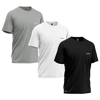 Kit 3 Camisetas Dry-fit Mants Clothing Manga Curta Com Estampa Refletiva, Tamanho P