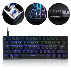 Teclado Mecânico GK61 SK61 RGB USD Teclado Gaming 61 Chaves Mecânicas | R$ 239