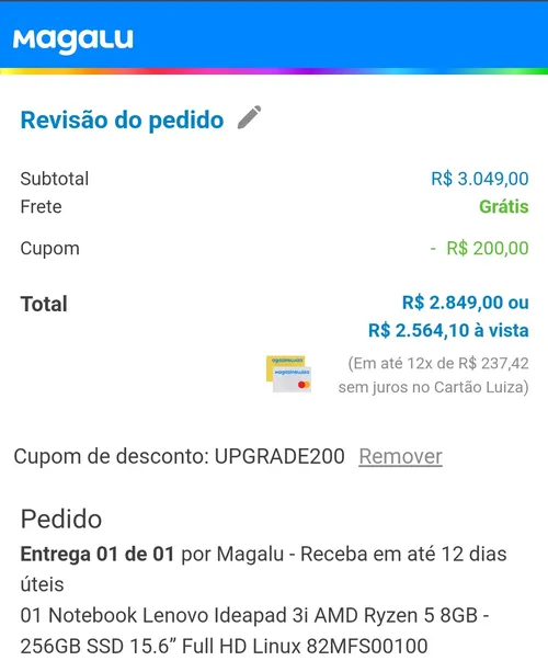 Imagem na descrição da promoção