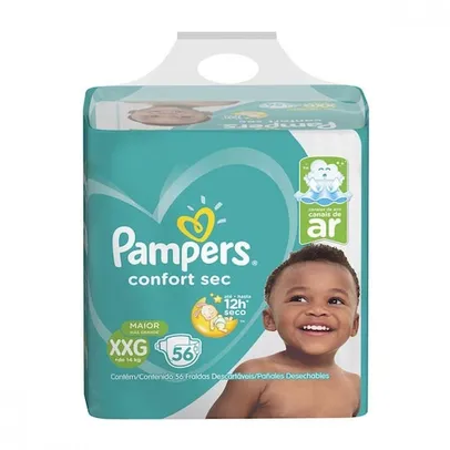 Kit de Fraldas Pampers Confort Sec Super - 112 Unidades