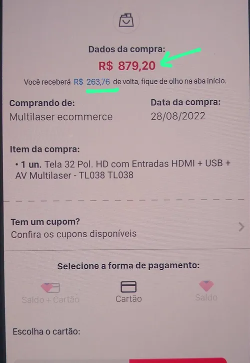 Imagem na descrição da promoção