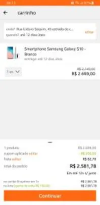 Galaxy S10 128GB Dual Chip Android Tela 6.1” Octa-Core 4G Câmera Tripla Traseira 12MP + 12MP + 16MP - Branco R$2558