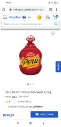 Peru congelado Seara 4,1Kg | R$84