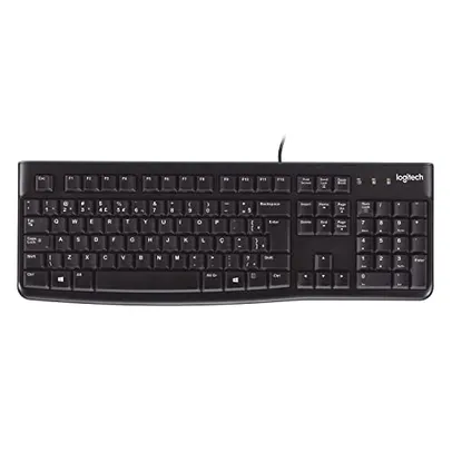 Teclado com fio USB Logitech K120 Resistente à Respingos e Layout ABNT2