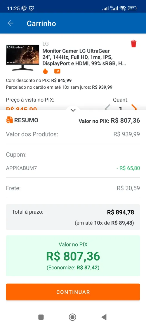 Imagem na descrição da promoção