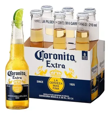 [Leve 8] Cerveja Coronita Extra 210ml, Longe Neck - Pack 6 Unidades