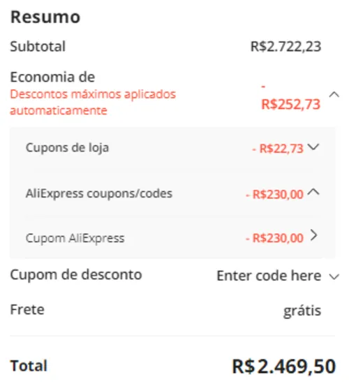 Imagem na descrição da promoção