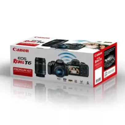 Canon EOS Rebel T6 Premium Kit - R$2099