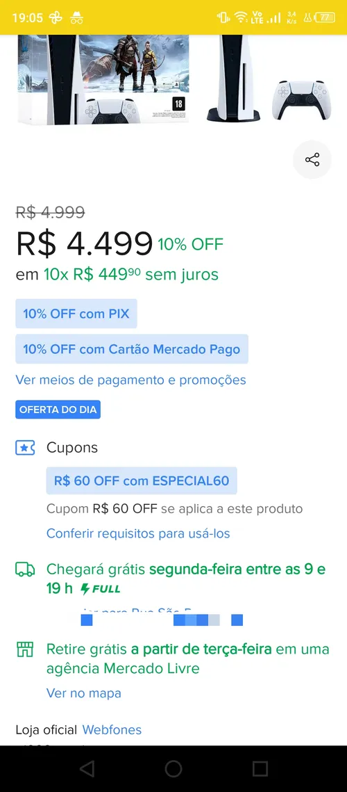 Imagem na descrição da promoção